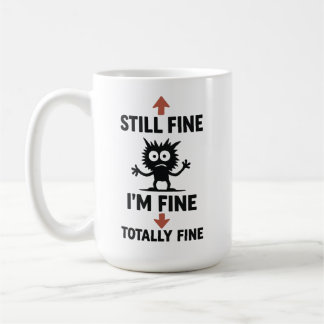 Grappig "I'm Fine" Arrows Cartoon T-shirt Koffiemok