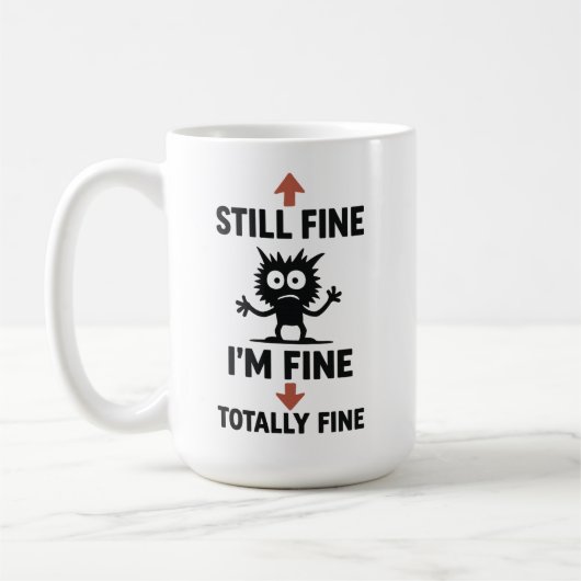Grappig "I'm Fine" Arrows Cartoon T-shirt Koffiemok (Links)
