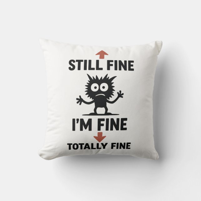Grappig "I'm Fine" Arrows Cartoon T-shirt Kussen (Voorkant)