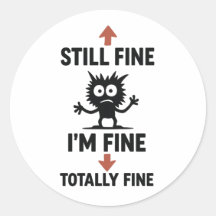 Grappig "I'm Fine" Arrows Cartoon T-shirt