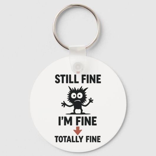 Grappig "I'm Fine" Arrows Cartoon T-shirt Sleutelhanger (Voorkant)