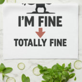 Grappig "I'm Fine" Arrows Cartoon T-shirt Theedoek (Gevouwen)