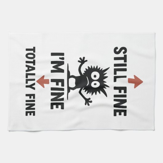 Grappig "I'm Fine" Arrows Cartoon T-shirt Theedoek (Horizontaal)