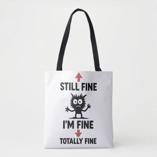Grappig "I'm Fine" Arrows Cartoon T-shirt Tote Bag (Voorkant)