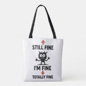 Grappig "I'm Fine" Arrows Cartoon T-shirt Tote Bag (Achterkant)