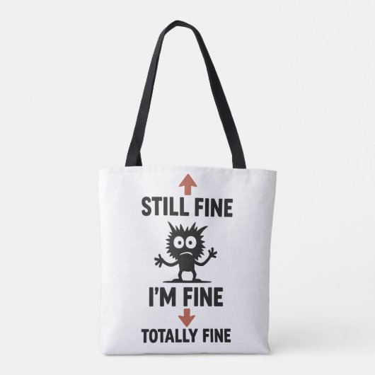 Grappig "I'm Fine" Arrows Cartoon T-shirt Tote Bag (Achterkant)