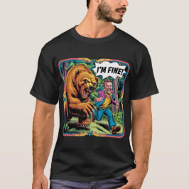 Grappig "I'm Fine" Beer Chase Cartoon Illustratie T-shirt