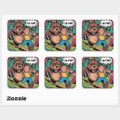 Grappig "I'm Fine" Cartoon Illustratie Vierkante Sticker (Vel)