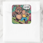 Grappig "I'm Fine" Cartoon Illustratie Vierkante Sticker (Tas)