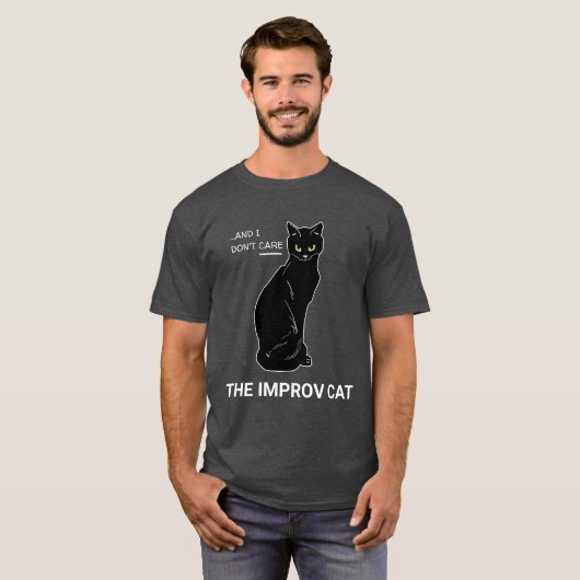 Grappig Improv Cat: Ja, en... Het kan me niet sche T-shirt (Voorkant volledig)