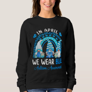 Grappig in april Draag we blauw voor autisme regen Trui