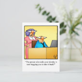 Grappig "in contact blijven" Briefkaart (Staand voorkant)