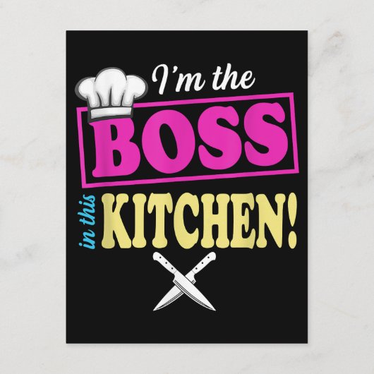 Grappig in de baas in deze keuken T-shirt koken Informatiekaartje (Achterkant)