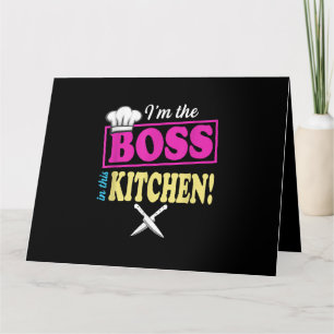 Grappig in de baas in deze keuken T-shirt koken Kaart