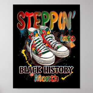 Grappig in de schoenen van Black History Month sta Poster