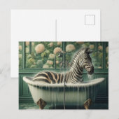 Grappig in een badkuip Zebra Briefkaart (Voorkant / Achterkant)