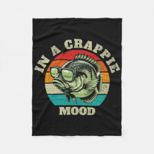 Grappig in een Crappie stemming Retro vissen Sarca Fleece Deken