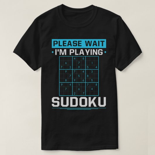 Grappig in het spelen Sudoku speler Puzzel spel T-shirt (Design voorkant)