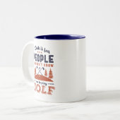 Grappig in ruste Golf Player Golfer Dad Love Golfi Tweekleurige Koffiemok (Voorkant links)