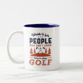 Grappig in ruste Golf Player Golfer Dad Love Golfi Tweekleurige Koffiemok (Links)