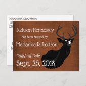 Grappig Ingepakt Buck Save the Date Aankondigingskaart (Voorkant / Achterkant)