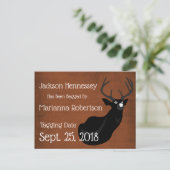 Grappig Ingepakt Buck Save the Date Aankondigingskaart (Staand voorkant)