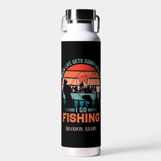 Grappig ingewikkeld leven voeg naam toe waterfles (Voorkant)