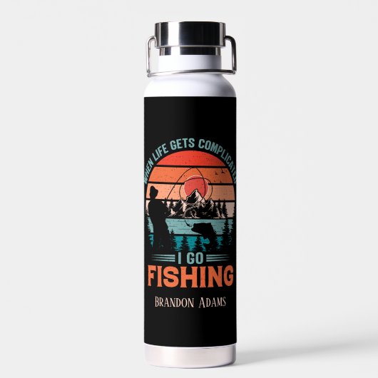 Grappig ingewikkeld leven voeg naam toe waterfles (Achterkant)