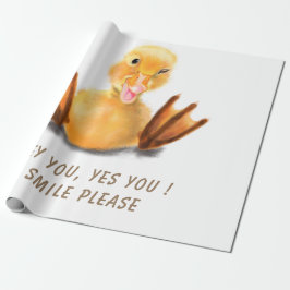 Grappig inpakpapier Happy Yellow Duck - Smile