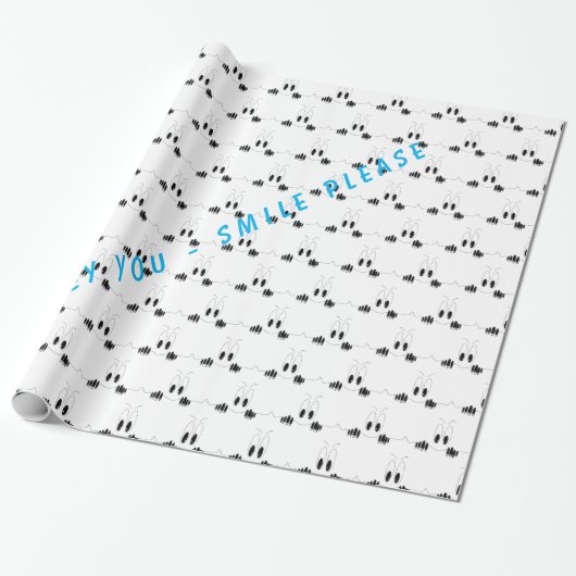 Grappig inpakpapier met Curiosity Eyes - Smile (Uitgerold)