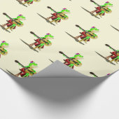 Grappig inpakpapier met kikker die gitaar speelt (Hoek)