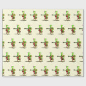 Grappig inpakpapier met kikker die gitaar speelt (Vlak)