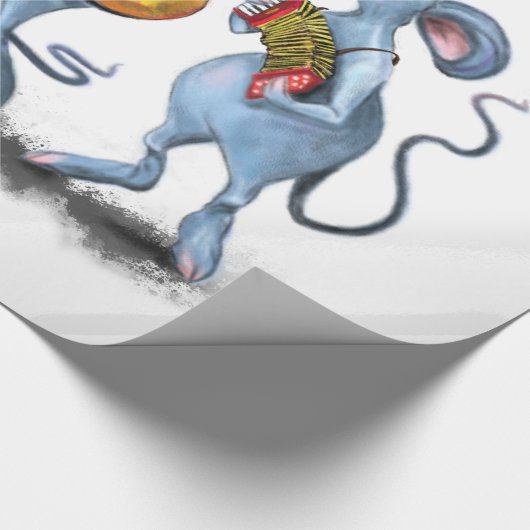 Grappig inpakpapier met muzikale Muisband (Hoek)