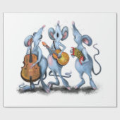 Grappig inpakpapier met muzikale Muisband (Vlak)