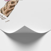 Grappig inpakpapier met speelse Giraffe - Smile (Hoek)