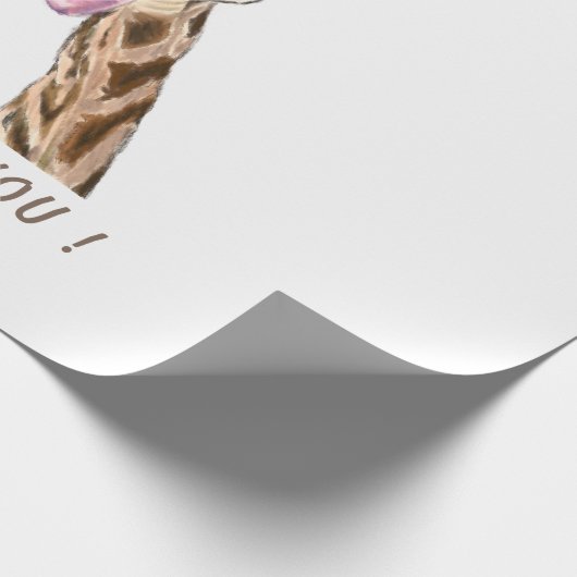 Grappig inpakpapier met speelse Giraffe - Smile (Hoek)
