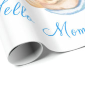 Grappig inpakpapier ooievaar met Baby-Jouw tekst (Rol Hoek)