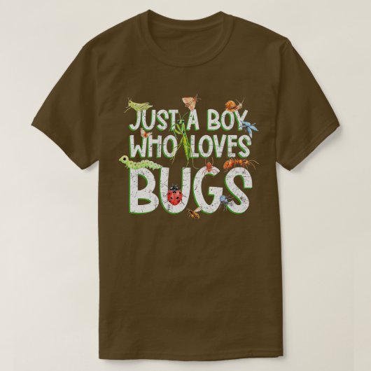 Grappig Insect, gewoon een jongen die van buik hou T-shirt (Design voorkant)