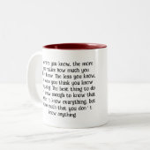 Grappig Inspirerend citaat - Ken uw limieten Mok (Voorkant links)