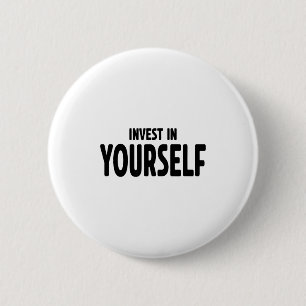 Grappig Inspirerend En Motiverend Cadeau Investeer Ronde Button 5,7 Cm
