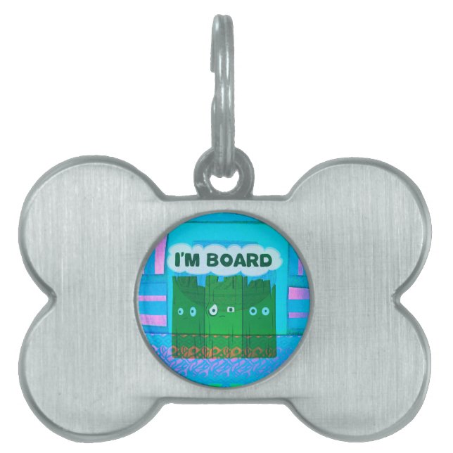 Grappig Inspirerend Grafisch dat ik me verveel van Huisdieren Naamplaatje (voorkant)