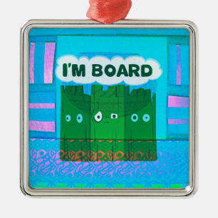 Grappig Inspirerend Grafisch dat ik me verveel van Metalen Ornament