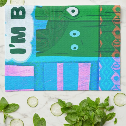 Grappig Inspirerend Grafisch dat ik me verveel van Theedoek (Gevouwen)