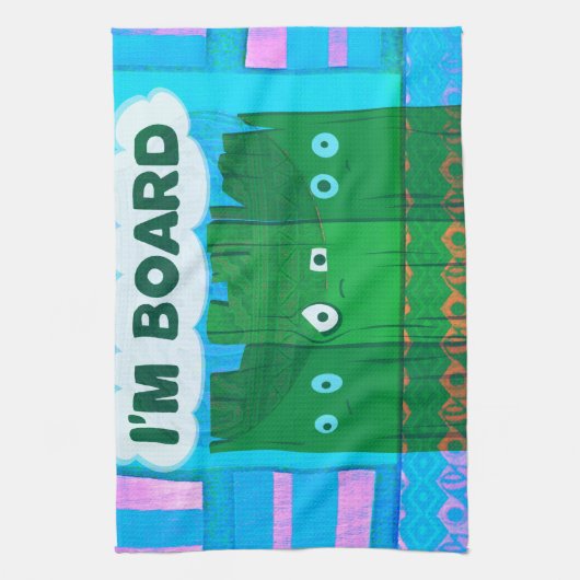 Grappig Inspirerend Grafisch dat ik me verveel van Theedoek (Verticaal)