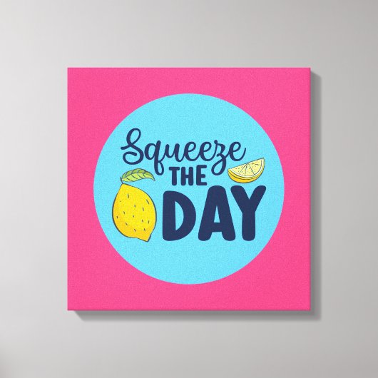Grappig Inspirerend knijpen op de dag van de Lemon Canvas Afdruk (Voorkant)