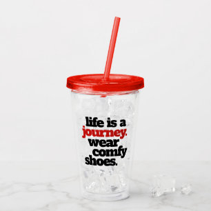 Grappig / Inspirerend leven is een reis ... Acryl Drinkbeker