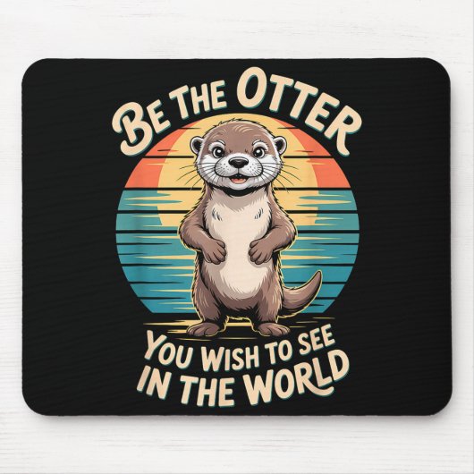 Grappig Inspirerend Otter Positiviteit Motiverend Muismat (Voorkant)