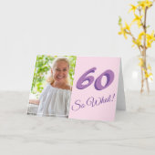 Grappig Inspirerend Voeg je foto toe 60e verjaarda Kaart (Gele Bloem)