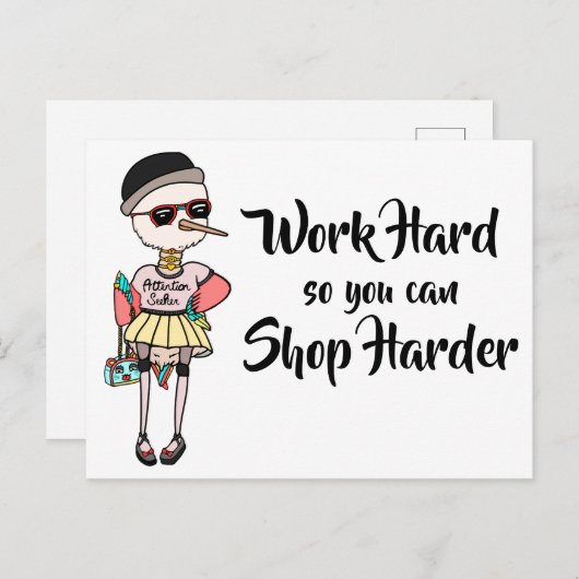 Grappig Inspirerend werk hard zodat je hard kunt w Briefkaart (Voorkant / Achterkant)