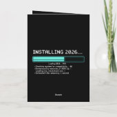 Grappig Installeren 2026 Nieuw Jaar Geek Retro Lad Kaart (Achterkant)